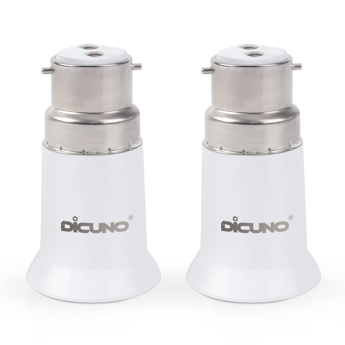 DiCUNO B22 to E27 Socket Converter, Lamp Base Adapter for LED Bulbs, 6 Pcs