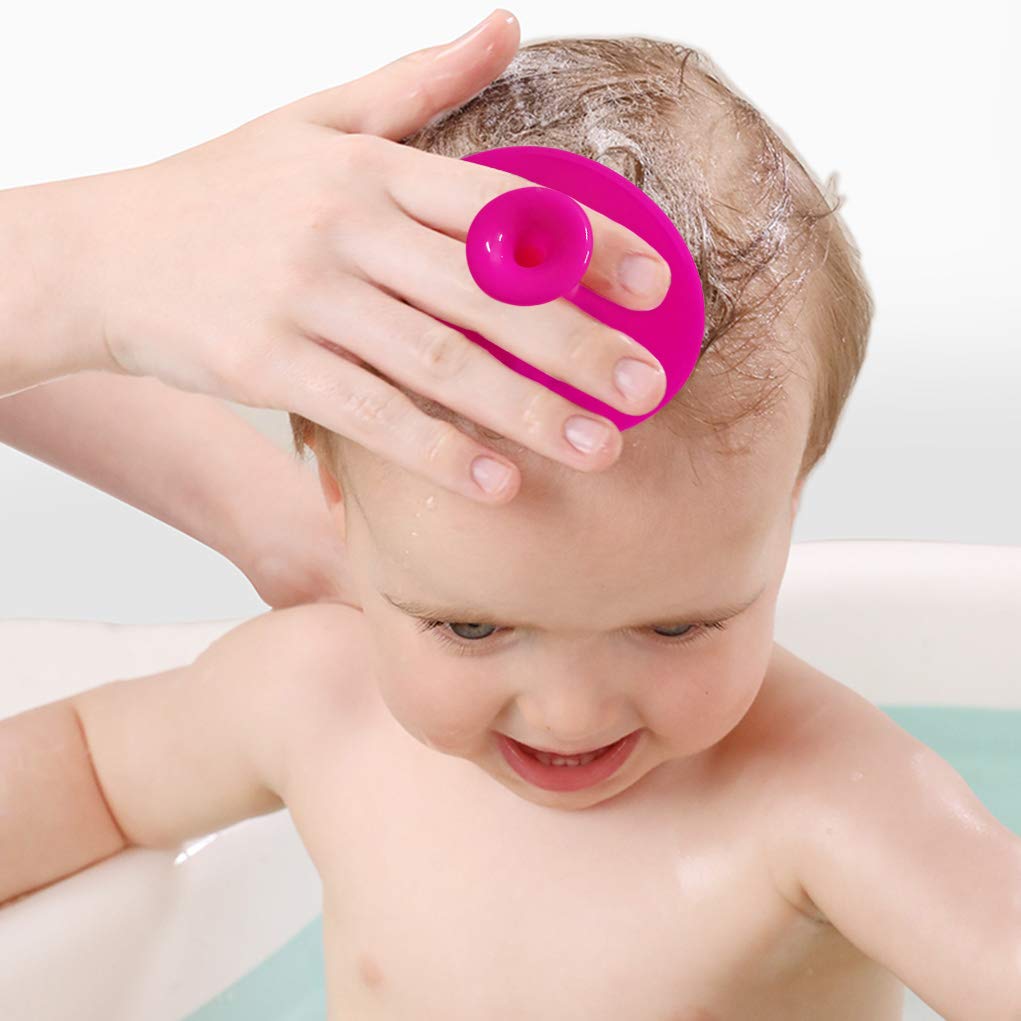 Baby Bath Brush, Baby Cradle Cap Brush, Silicone Massage Brush, Silicone Scrubbers Exfoliator Brush, Baby Skin Scrubbers Essential for Dry Skin, Cradle Cap and Eczema 2 Pack (Blue & Green)