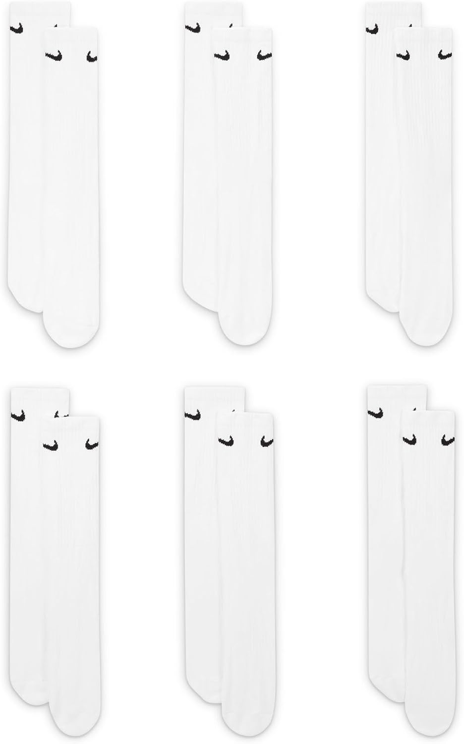 NIKE Men's U Nk Everyday Cush Crew 6pr-bd Socks