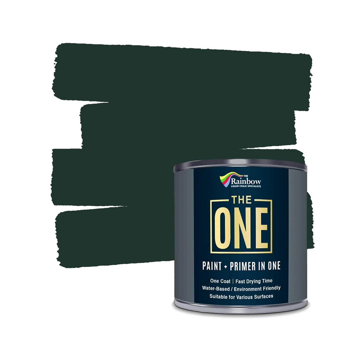 THE ONE All-In-One Paint & Primer - Black Matt, 250 ml | Multi-Surface 1 Coat Formula | Easy Indoor & Outdoor Decorating for Home & Garden Walls, Floors & Furniture | Durable, Water-Based & Low VOC
