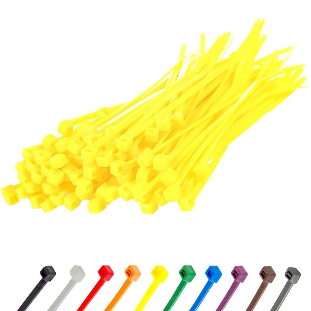Gocableties Small Silver Cable Ties, 100mm x 2.5mm, Pack of 100, 4” Premium Nylon Zip Ties, Plastic Tie Wraps, Secure Self-Locking Mechanism, for Home, Garden, Office and DIY