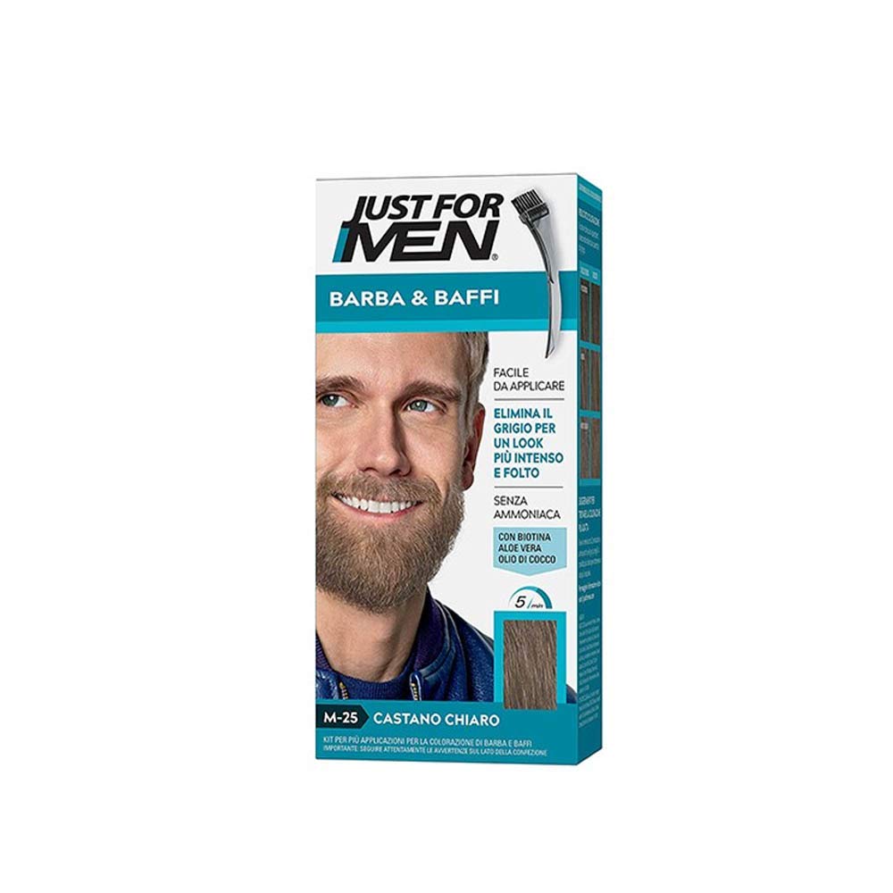 Just for men Moustache & Beard Dark Brown Dye, Eliminates Grey for a Thicker & Fuller Look M45