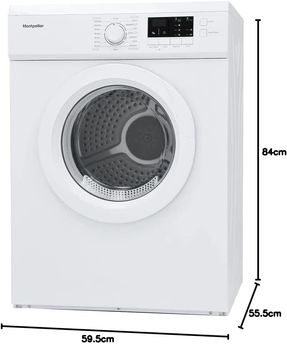 Montpellier MVSD7W Freestanding 7kg Vented Sensor Tumble Dryer - White