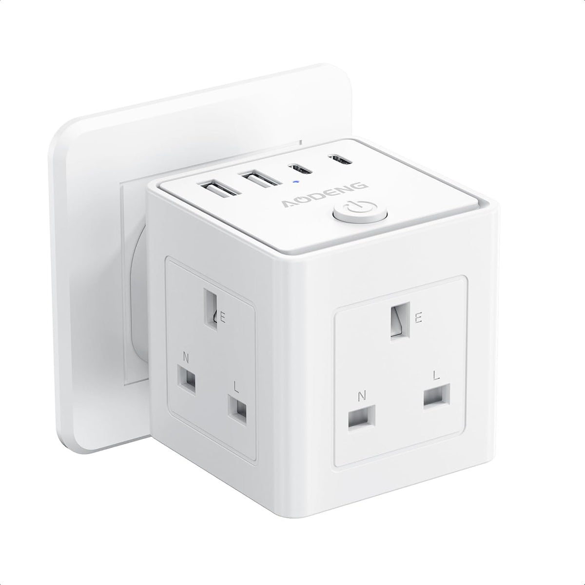 Plug Extension Socket with 4 USB, 3 Way Multi Plug Adapter UK, USB Wall Plug Charger, 3 Pin Plug Expander for Home, Office, University Essentials