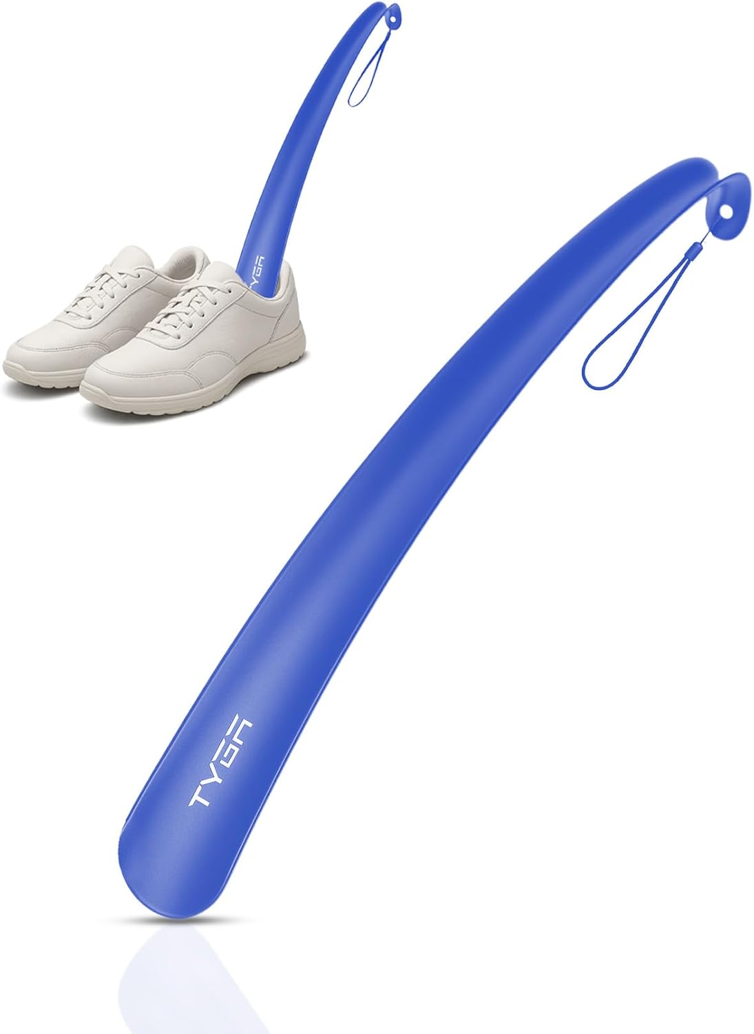 TYGA Shoe Horn Long Handled 43cm Long Shoe Horn-Plastic Shoehorn for Men, Women with Comfort Grip Long Shoe Horns-Flexible Extra Long Shoe Horn for Elderly
