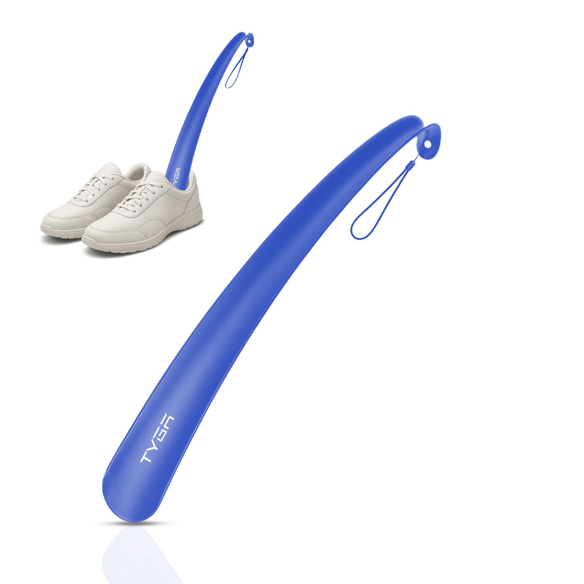 TYGA Shoe Horn Long Handled 43cm Long Shoe Horn-Plastic Shoehorn for Men, Women with Comfort Grip Long Shoe Horns-Flexible Extra Long Shoe Horn for Elderly