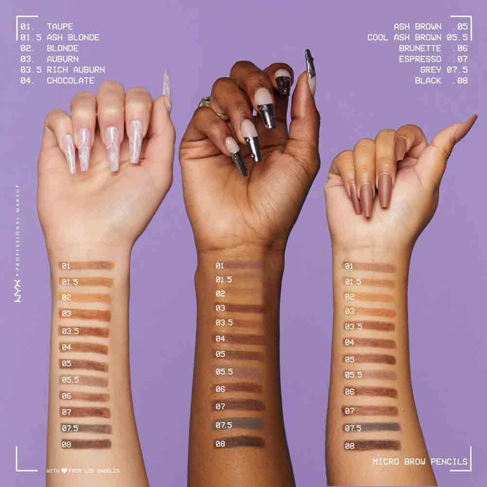 NYX Professional Makeup Micro Brow Pencil, Dual Ended Precise: Ash Brown