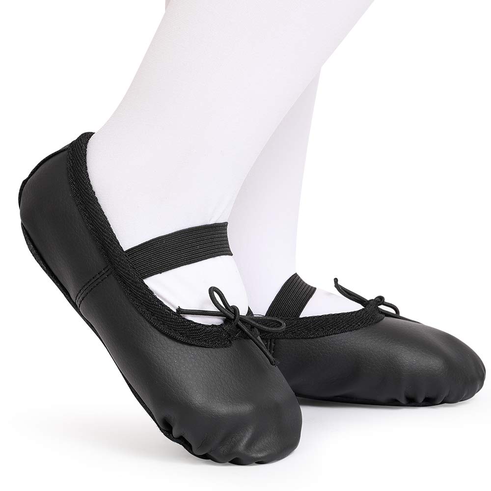 Bezioner Ballet Shoes Leather Ballet Flats Full Sole Dance Slippers for Girls Toddlers Women