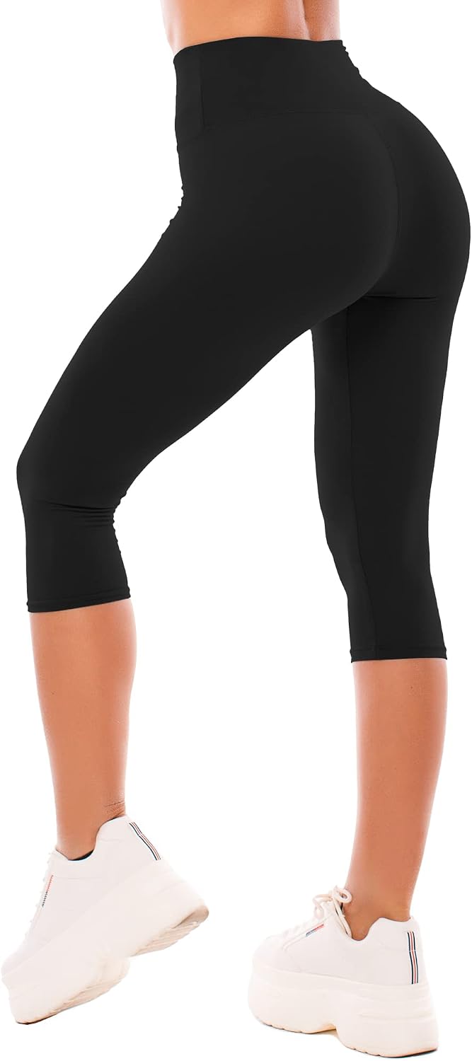 SINOPHANT High Waisted Capri 3/4 Length Leggings for Women