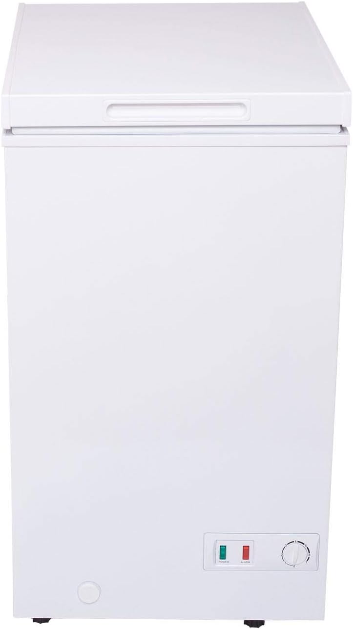 SIA Chest Freezer 80L, Removable Wire Basket, Freestanding, White, CHF100W