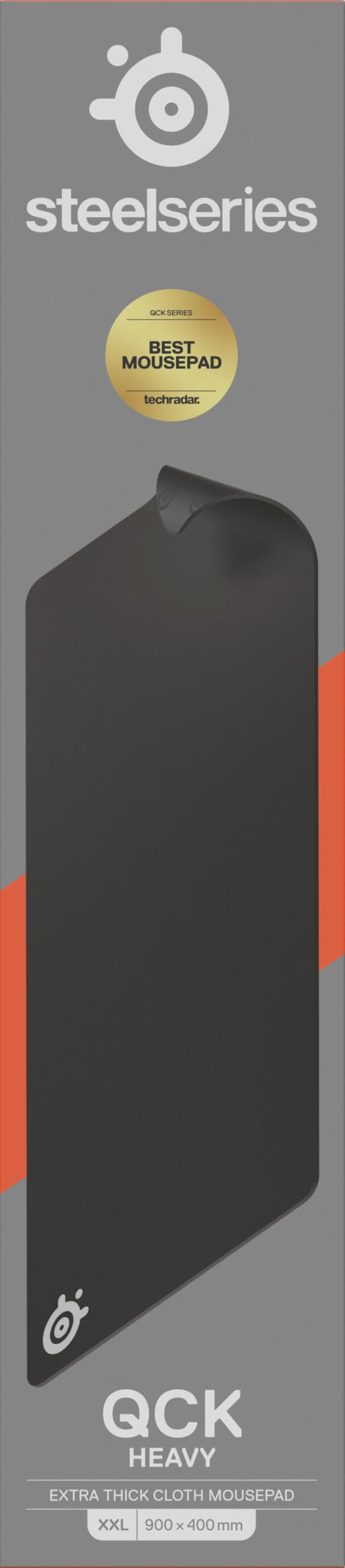 SteelSeries QcK Edge Cloth Gaming Mouse Pad - Never-fray Stitched Edges - Optimized For Gaming Sensors - Size L (450 x 400 x 2mm) - Black