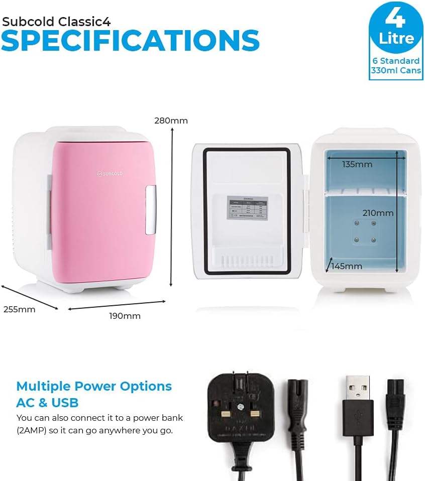 Subcold Classic4 Mini Fridge | 4L | Cooler & Warmer | AC & USB
