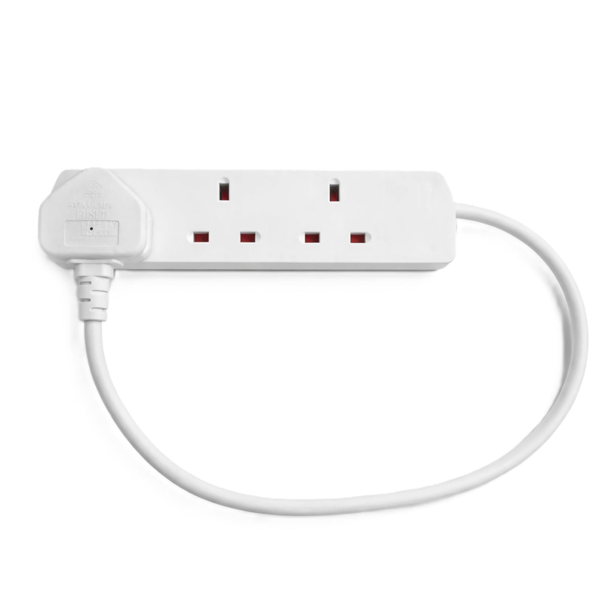 STATUS 6 Socket Extension Lead, 2m Multi-Plug Power Strip for Home, Office or Gaming Set-ups, White (S6W2MS12)