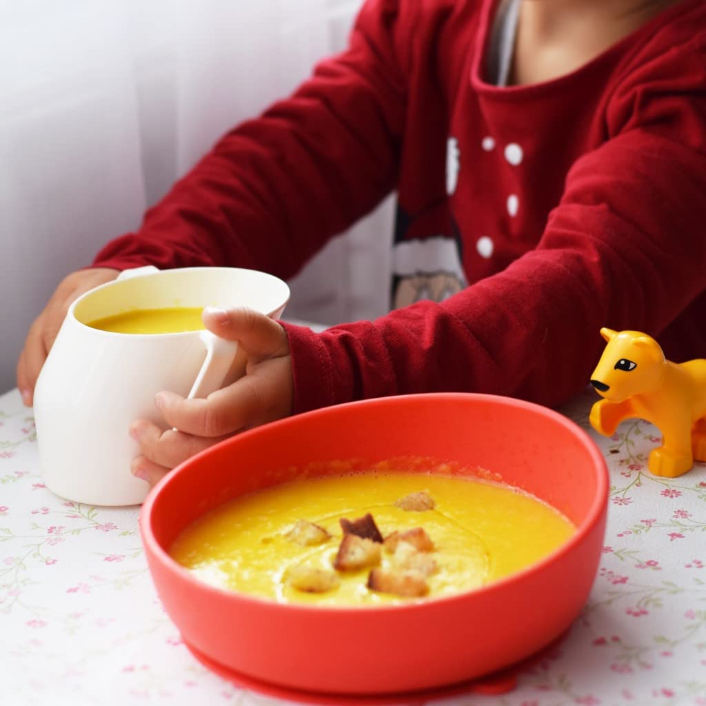 Doidy Cup, Open Cup for Training Baby 6 Months-3 Years, 200ml, Slanted Weaning Cup with Handles for Learning to Drink, BPA Free, 2 Pack (Orange)