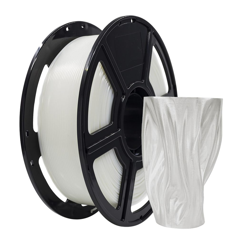 FLASHFORGE 3D Printer Filament, PLA PRO Filament 1.75mm, 1KG Spool (2.2lbs), Dimensional Accuracy +/- 0.02mm for FDM 3D Printers, Better Tenacity & No Knotting (White)