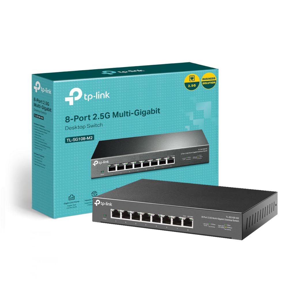 TP-Link TL-SG105S, 5 Port Gigabit Ethernet Network Switch, Ethernet Splitter, Hub, Desktop and Wall-Mounting, Sturdy Metal, Fanless, Plug and Play, Energy-Saving