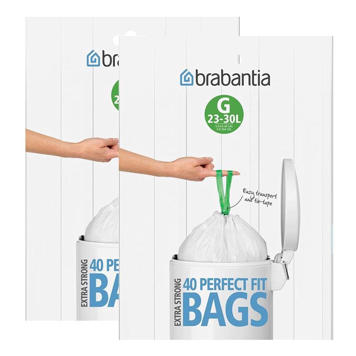 Brabantia Heavy Duty Perfect Fit Bin Liners (5 Packs of 20) 10-12 Litre