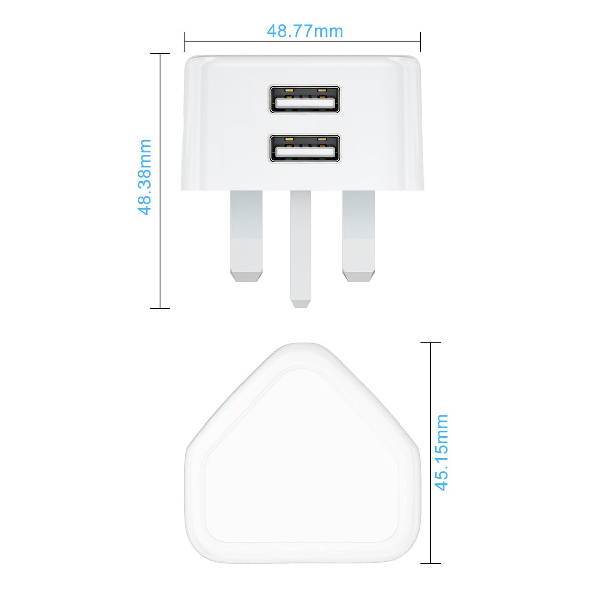 USB Plug UK,USB Charger Plugs Adaptor UK 5W 1A Phone Socket Plugs with USB Port Single Way Mains Charge Head 5V 1AMP Charging Compatible with Old iPhone 13 12 11 SE XS XR X 8 7 6 5 5C,iPad,Watch,3Pack
