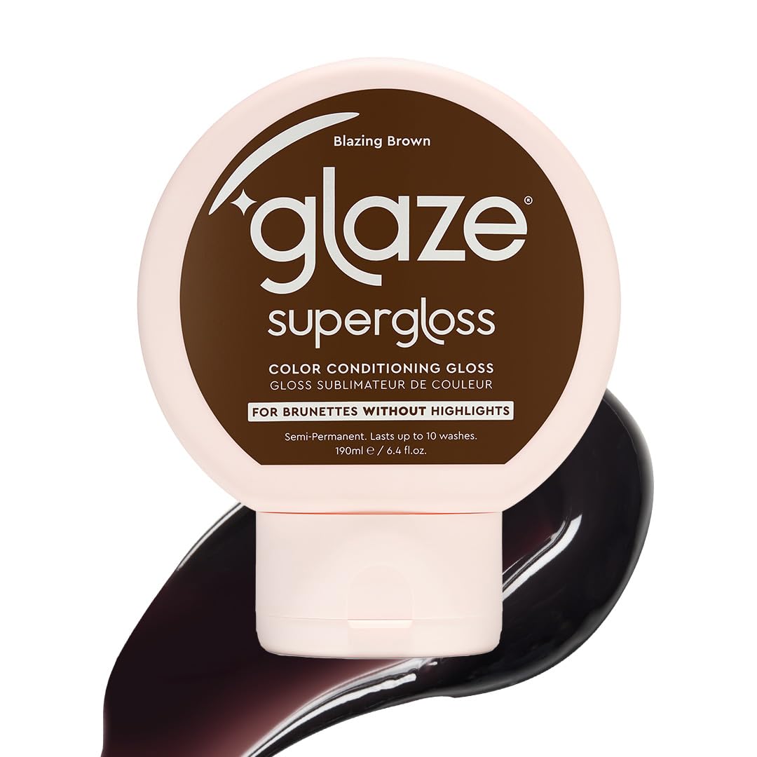 Glaze Supergloss Color Conditioning Gloss – Hydrating Semi-Permanent Colour Hair Gloss & Shine Boost – For Natural, Unbleached Dark Brown Hair – 190ml - Sleek Espresso