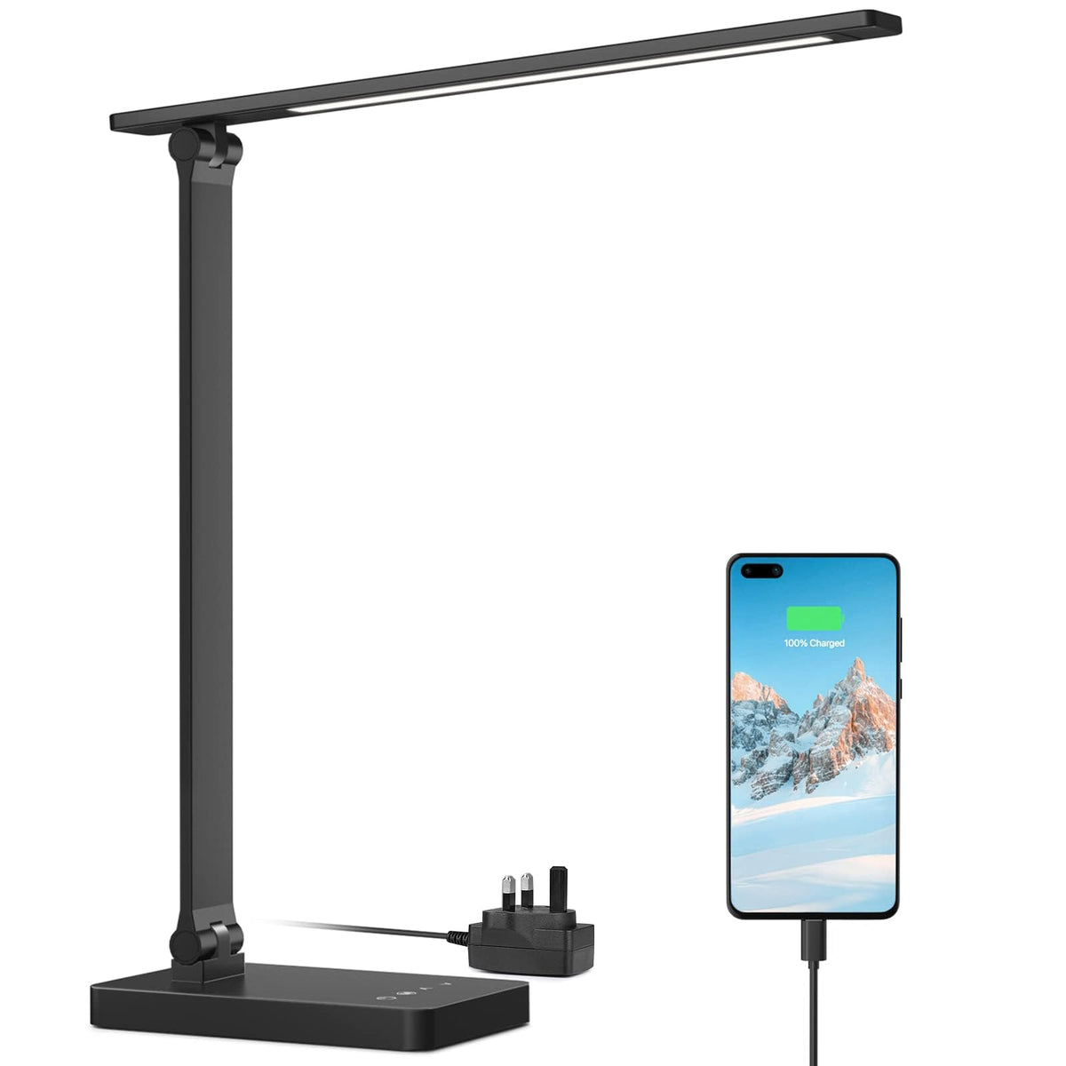 Lepro LED Desk Lamp, 700lm Office Desk Lamp with USB Charging Port, White