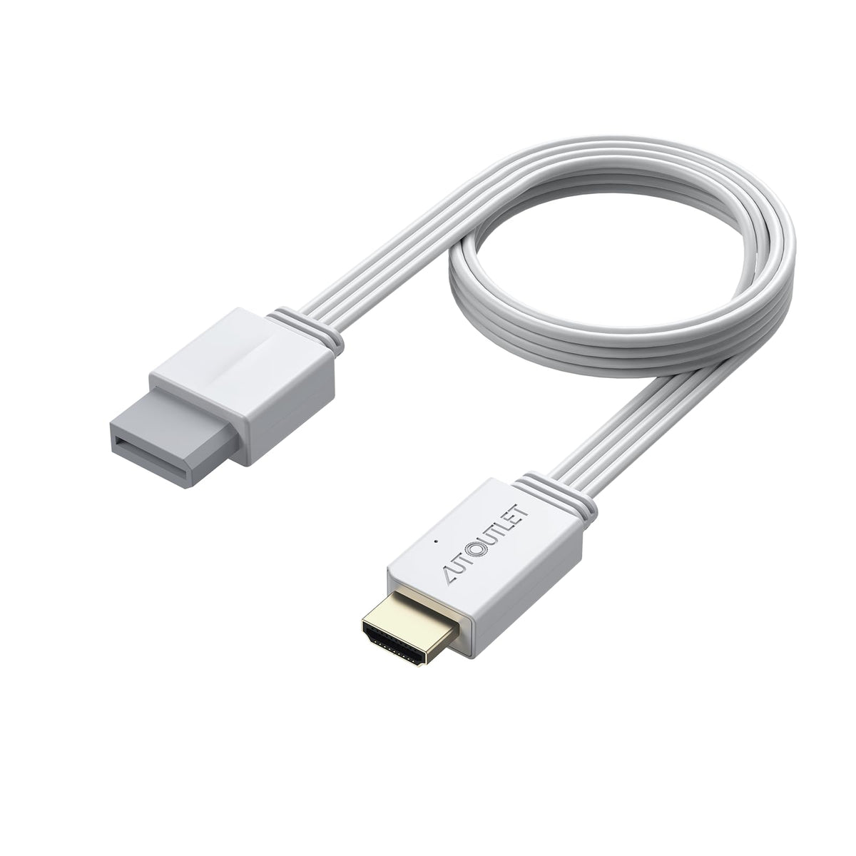 AUTOUTLET Wii to HDMI Converter 1080P 5ft/150 cm for Full HD Device, Adapter with HDMI Male Cable Output Compatible with Nintendo Wii, Wii U, HDTV, Monitor-Supports All Wii Display Modes