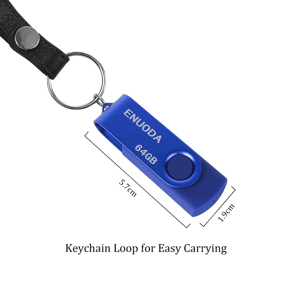 ENUODA Memory Stick 128GB USB 2.0 Flash Drives Swivel Design Storage Thumb Drive Pen Drive (Black)