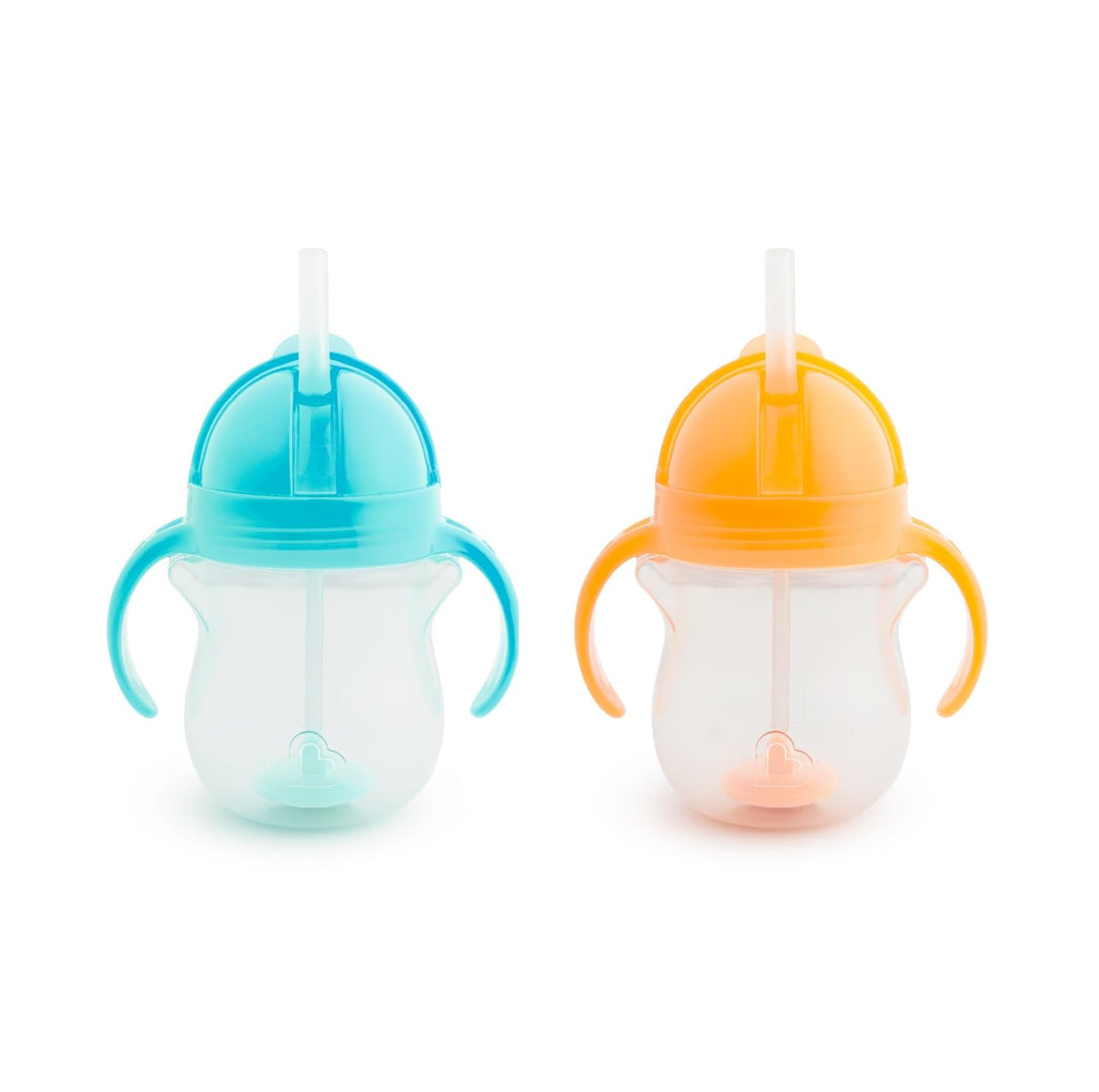 Munchkin Click Lock Tip & Sip Straw Cup Set| Baby & Toddler Sippy Cups with Straw| BPA Free Non Spill Cup| Dishwasher Safe Baby Straw Cup| Weighted Straw Childrens Cups| 7oz/207ml| 2 Pack| Pink/Purple