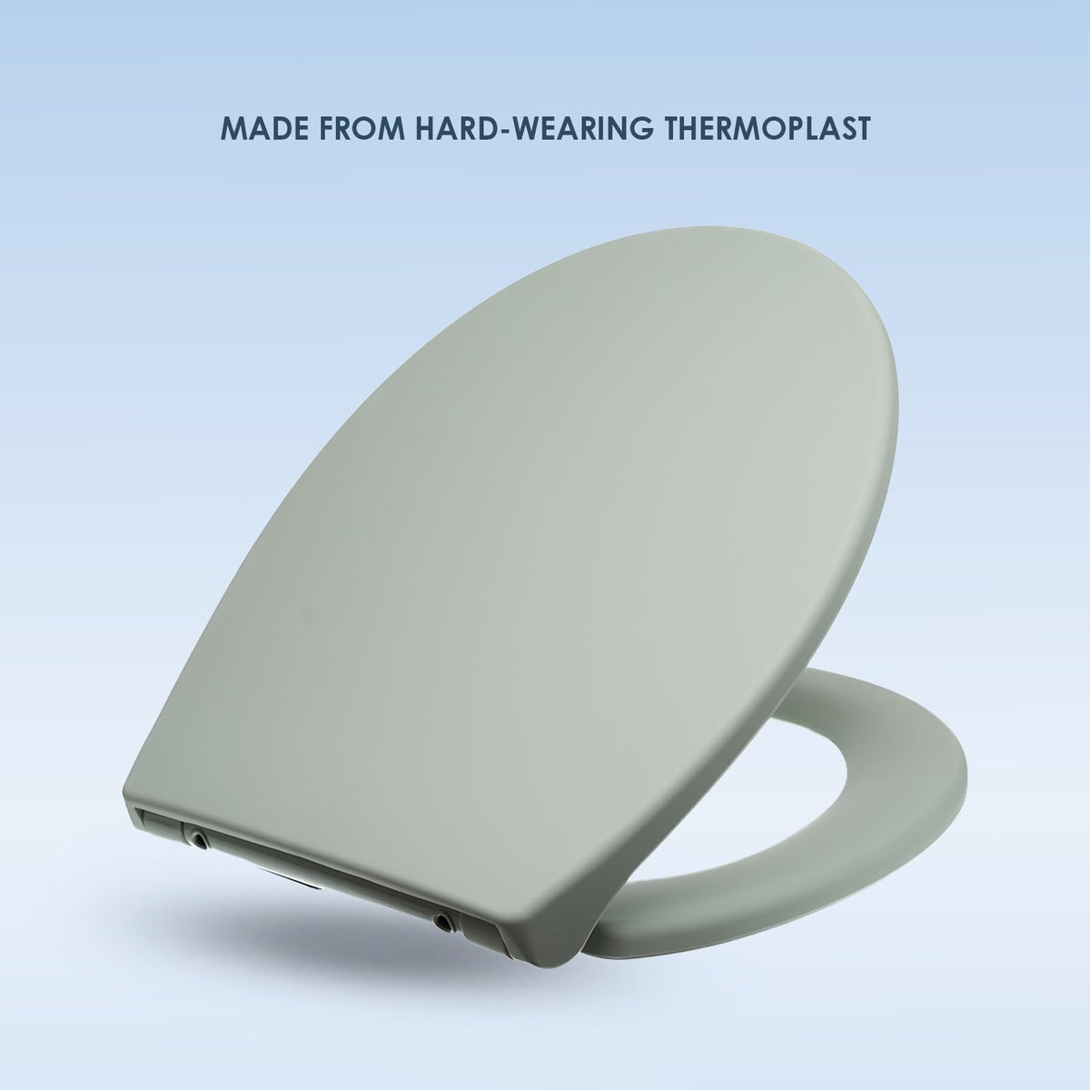 AQUALONA® Premium Thermoplastic Toilet Seat Soft Close Hardwearing Seat with Two Button Hinge Release D Shaped Easy to Clean Simple Installation Top and Bottom Fittings (White - D Shape)