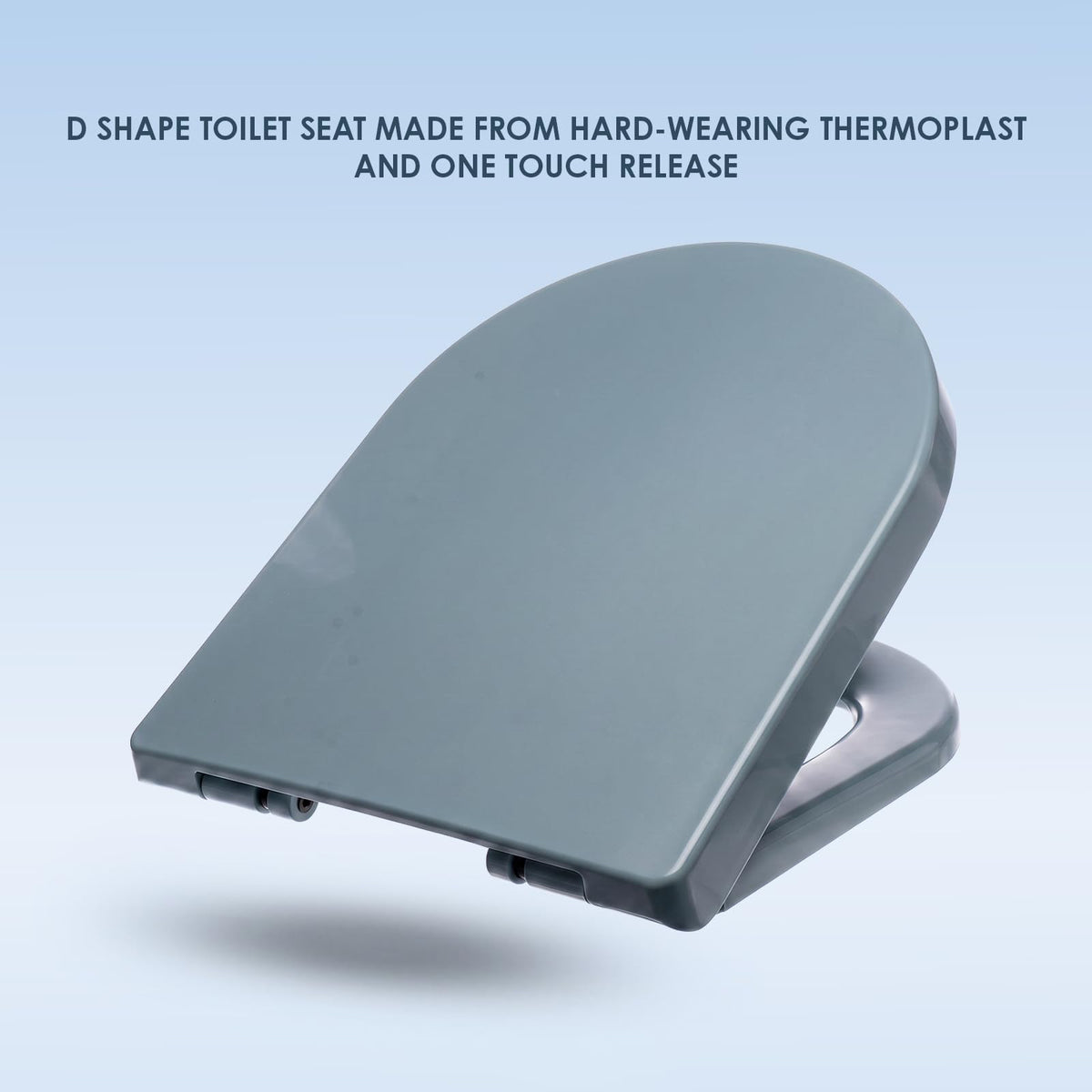 AQUALONA® Premium Thermoplastic Toilet Seat Soft Close Hardwearing Seat with Two Button Hinge Release D Shaped Easy to Clean Simple Installation Top and Bottom Fittings (White - D Shape)