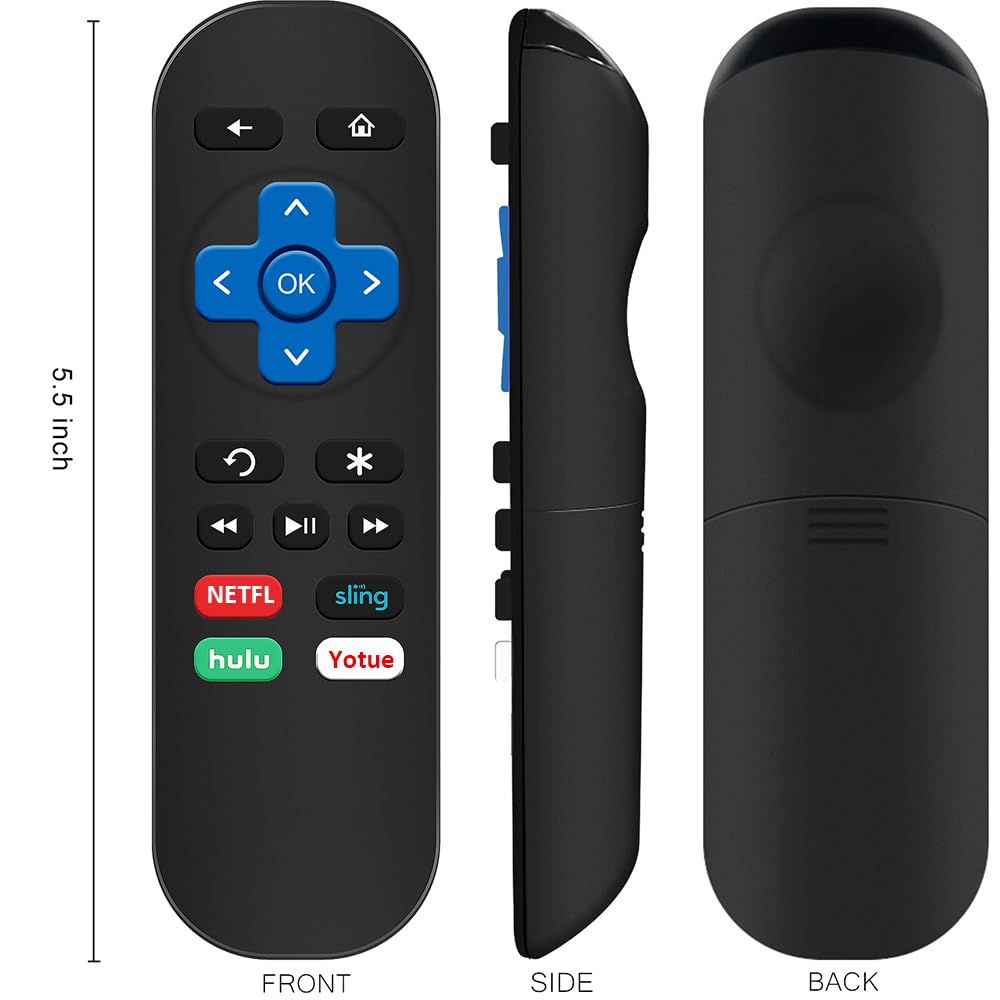 Gvirtue 【Pack of 2】Replacement Remote Control Compatible with Roku Box Model: Roku 1, Roku 2(HD, XD, XS), Roku 3, Roku LT, HD, XD, XDS, Roku N1, Roku Express, Roku Express+