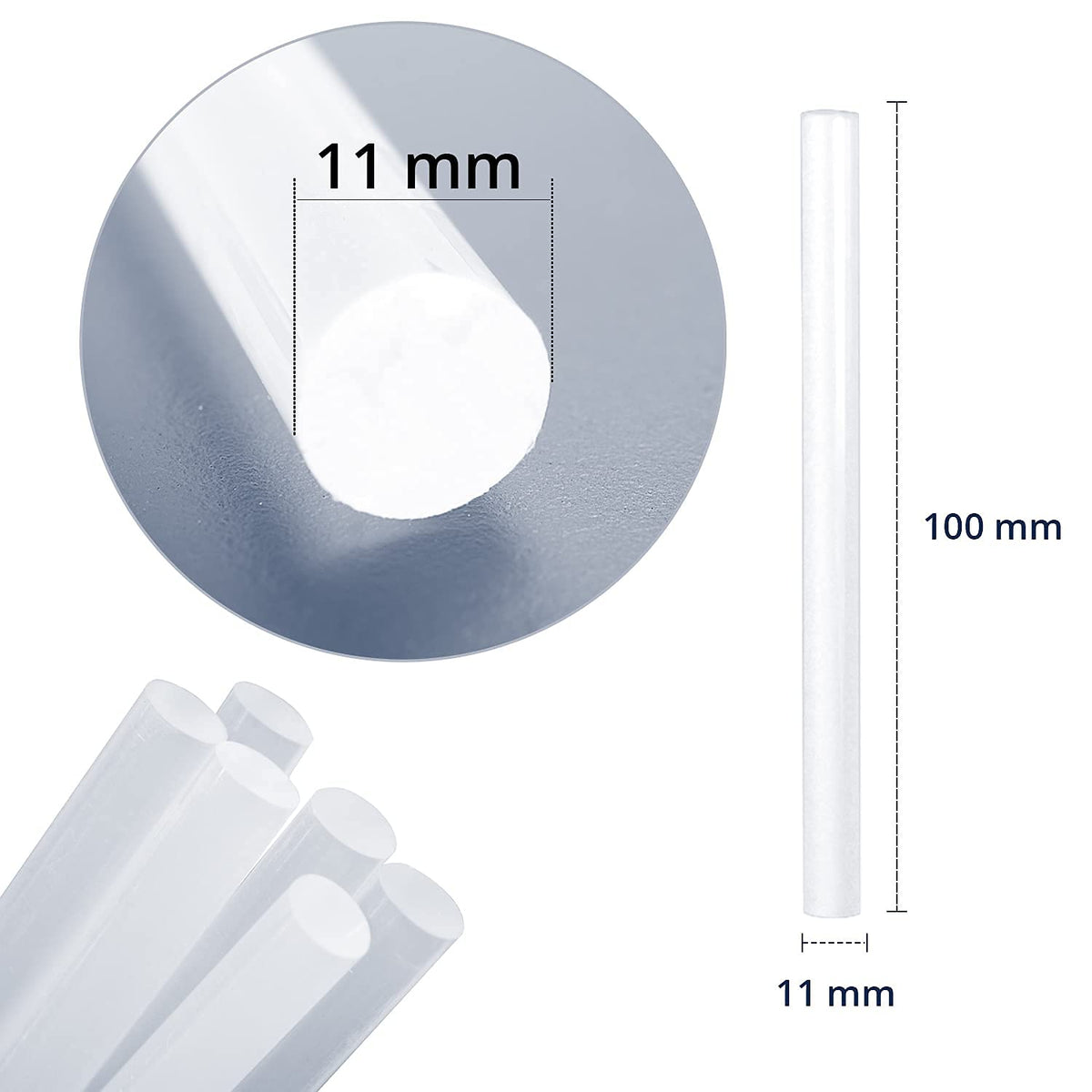ANSIO Hot Glue Sticks for Hot Glue Gun, SGS Approved, 100 pcs - 7mm x 100mm