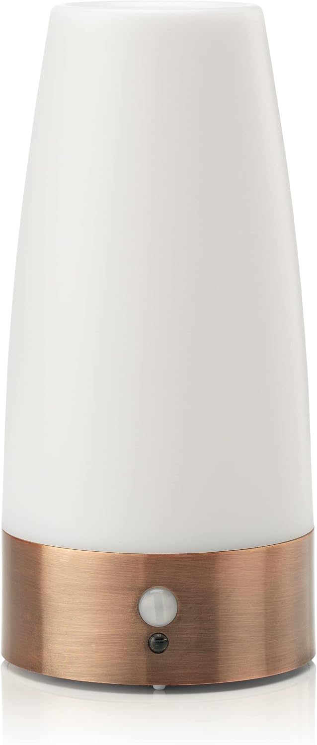 Auraglow Rechargeable Motion Sensor Table Lamp Round, LED Night Glow