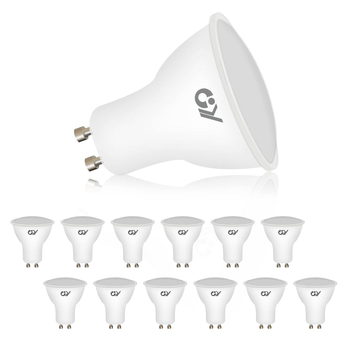 GY GU10 LED Bulbs Warm White 2700K,8W 800lm Energy Saving Light Bulbs,Equivalent to 80W 120° Wide Beam for Ceiling Non-dimmable,Pack of 12