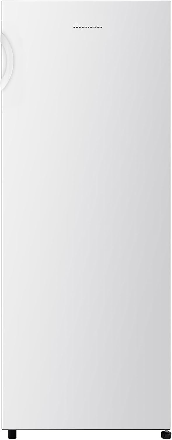 Fridgemaster MTZ55153E Freestanding Upright Freezer, 165 Litres, 143 cm Tall, 4 Star Freezer Rating, 55cm width, E Rated in White