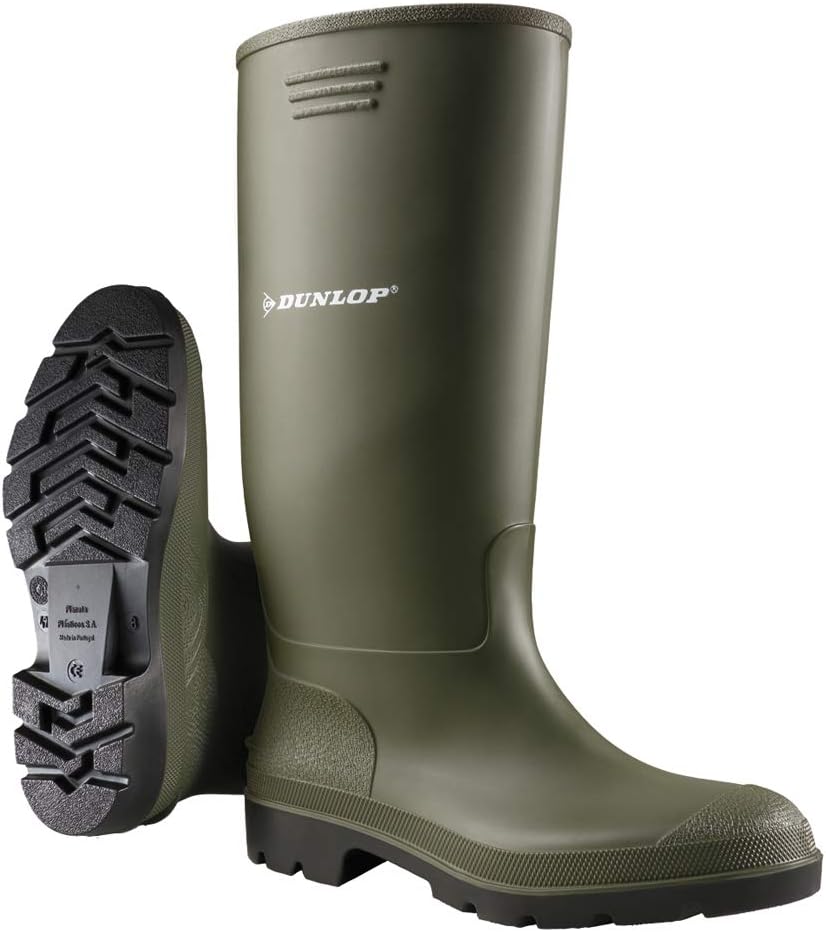 DUNLOP Pricemastor – Classic Waterproof Wellies for Men and Women – Lightweight and CE Certified – Durable PVC Wellies for Work & Leisure – Black – UK Sizes 2.5 to 13