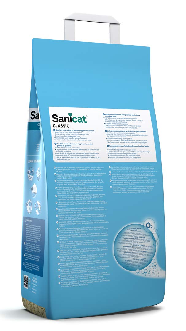 Sanicat - Classic Marseille soap scented cat litter Fast absorption product for your pet’s hygiene | No dust | Keep Your Home Clean | 10L capacity