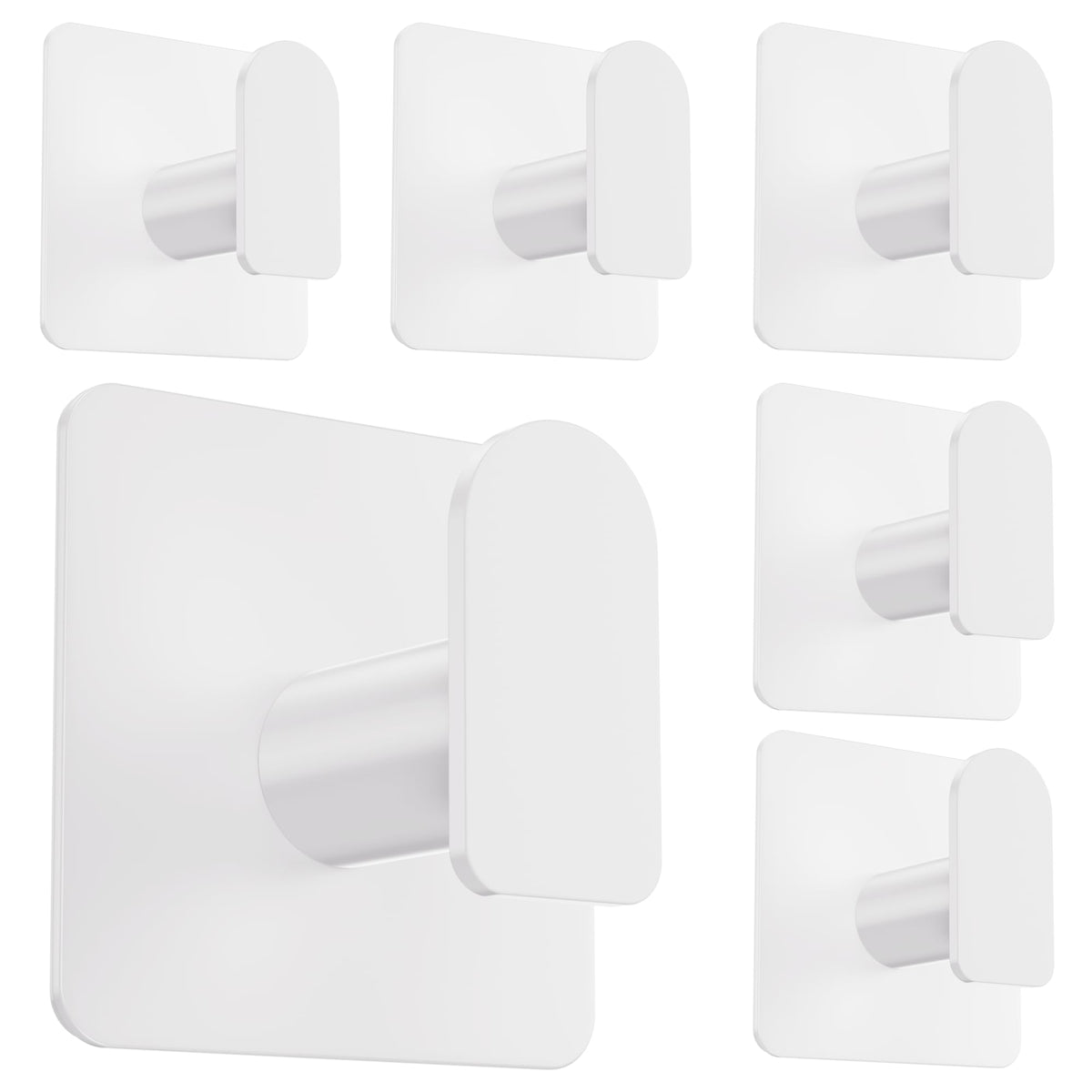 Aikzik 4 Pack of Self Adhesive Hooks, Max 8kg Load Sticky Hooks, Tea Towel Hooks, Versatile Self-Adhesive Wall Hooks for Use in Bathrooms, Kitchens, Doors, Cupboards, Bed Curtains, Towels, Key