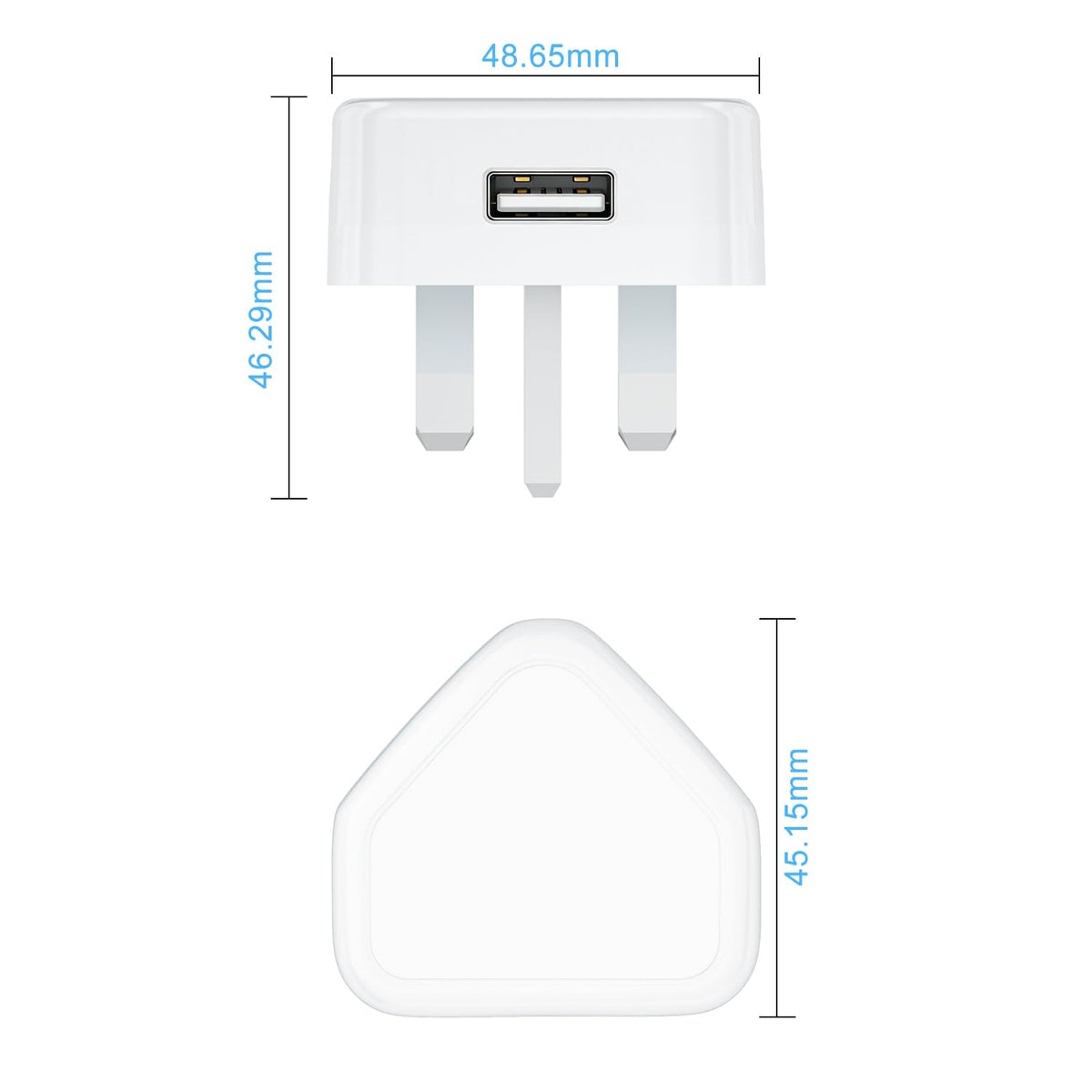 TEYASI USB Plug UK,Charger Plugs Adaptor UK 5W Phone Plugs with USB Port Compact Mains Charge Head with Smart IC 5V 1AMP Charging Compatible with iPhone 13 12 11 SE XS XR X 8 7 6 5,iPad,Watch,4Pack