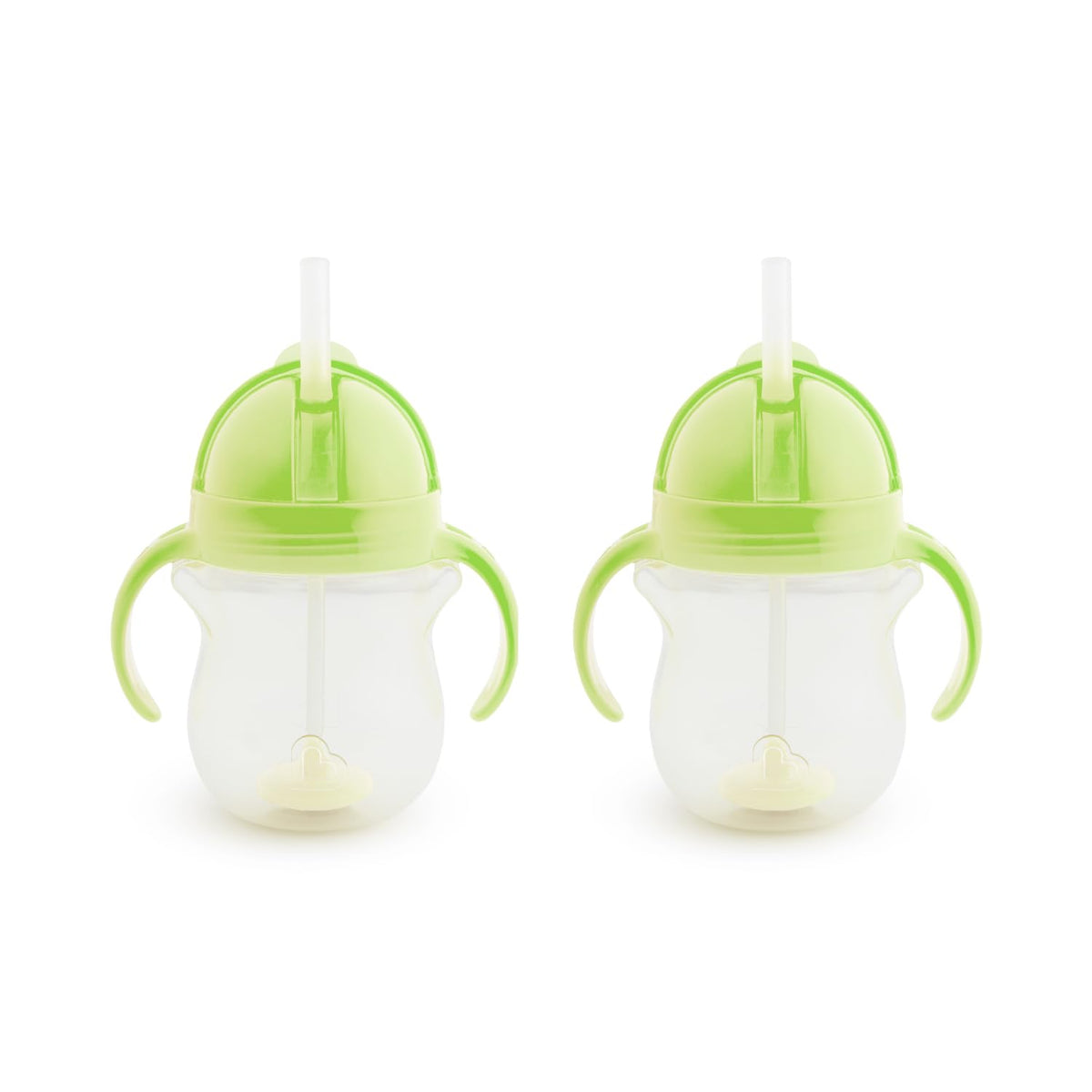 Munchkin Click Lock Tip & Sip Straw Cup Set| Baby & Toddler Sippy Cups with Straw| BPA Free Non Spill Cup| Dishwasher Safe Baby Straw Cup| Weighted Straw Childrens Cups| 7oz/207ml| 2 Pack| Pink/Purple