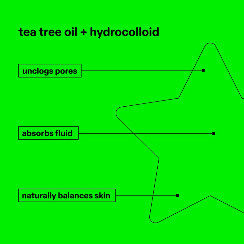 Starface Hydro-Star® Black Hydrocolloid Star-Shaped Pimple Patch, 96 ct