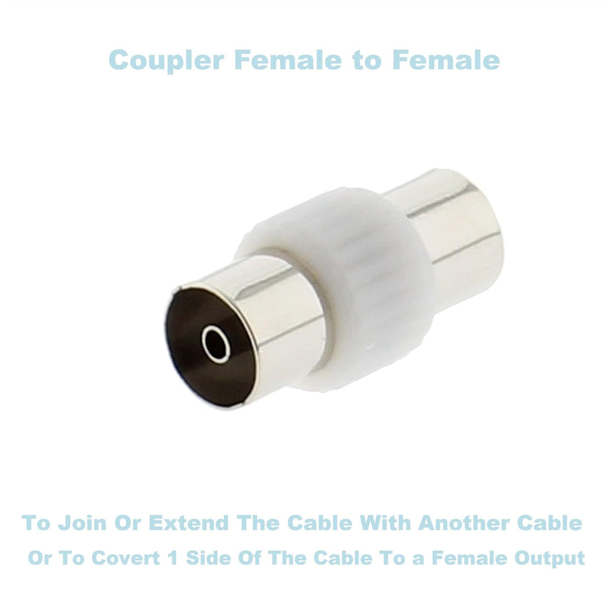 3C2V TV Coaxial Cable 8M - Nickel Plated RF Coax Extension Lead for Freesat, Aerial Socket, Freeview, Sat,DVD,VCR,SKY, Smart U-HD TV, Virgin, BT, Antenna Box, Y Splitter, Signal Booster 8.0 Meter