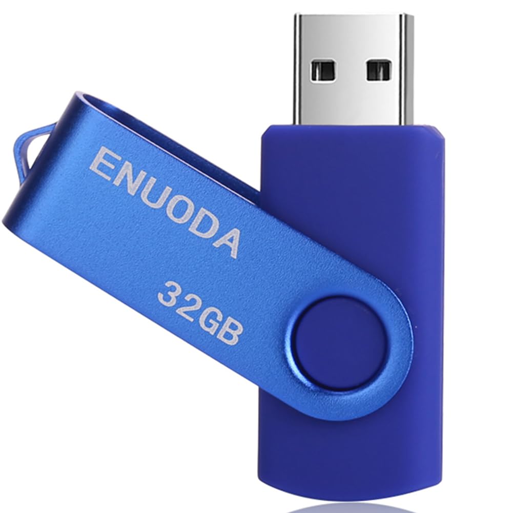 ENUODA Memory Stick 128GB USB 2.0 Flash Drives Swivel Design Storage Thumb Drive Pen Drive (Black)