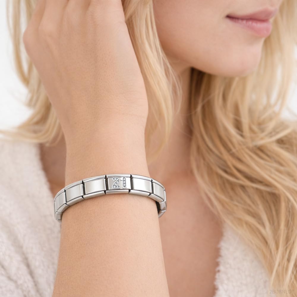 Italian Charm Link Number Birthday Milestones fit 9mm bracelet
