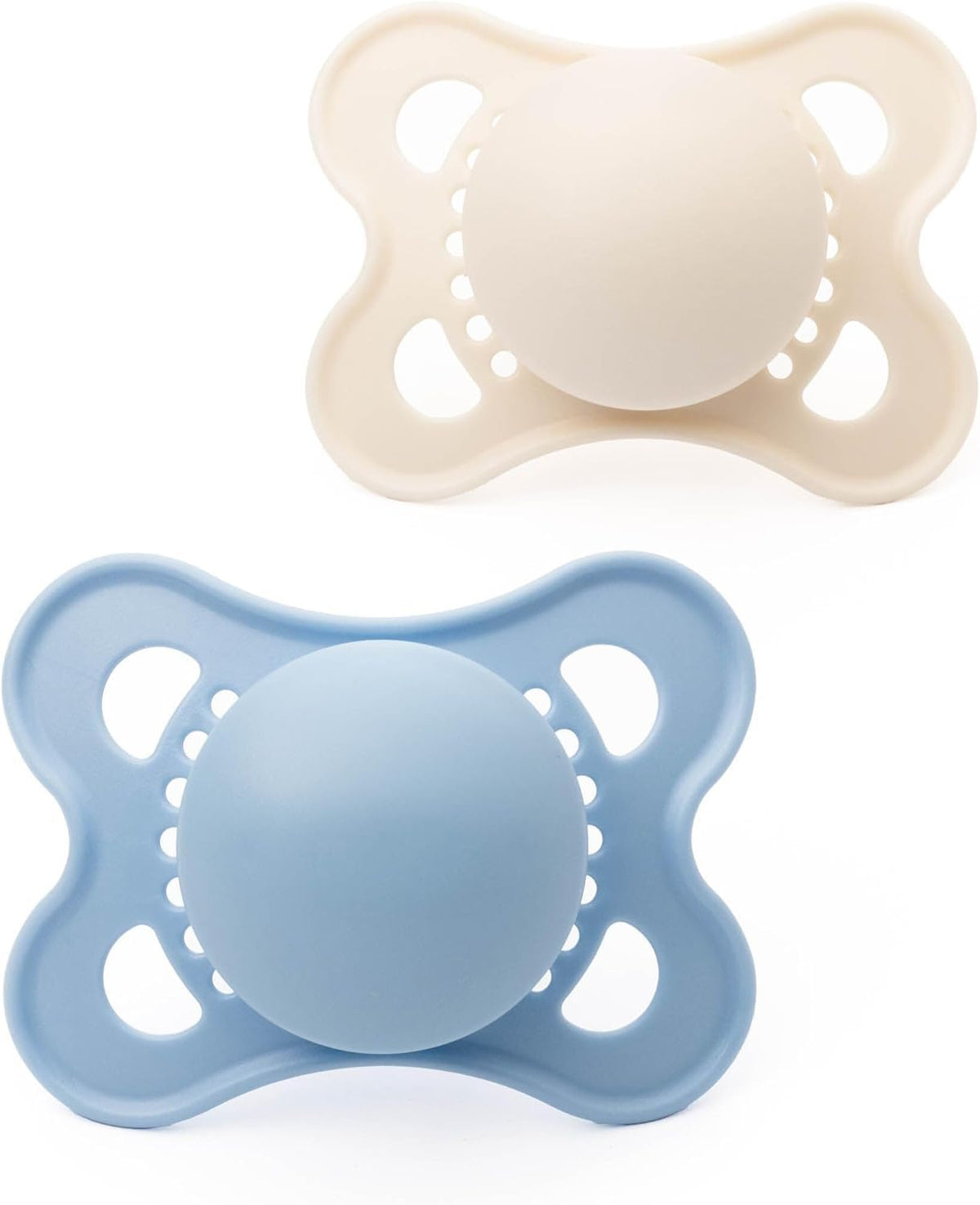 MAM Original Dummies, 0-6M, 2 Pack, Orthodontic Design, Blue/Cream