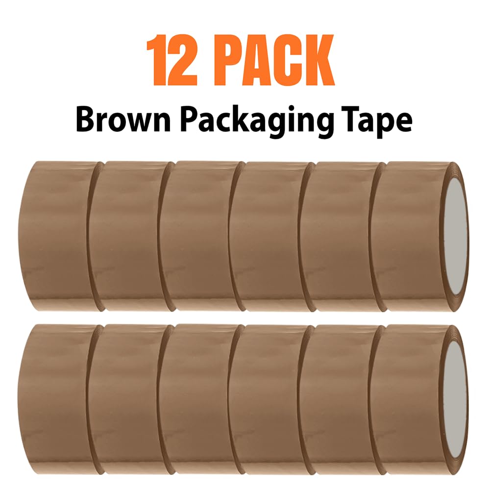 ARVO Brown Packing Tape 1 Roll with Low Noise (48mm x 60m) - Durable Parcel Tape for Packing Boxes, Secure Packaging for Moving House