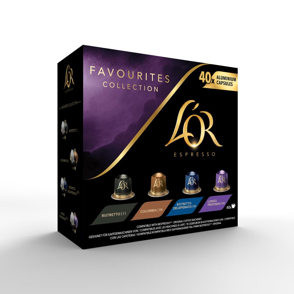 L'OR Espresso Intense Coffee Pods Variety Bundle (Pack of 12, Total 120 Capsules) Nespresso®* Compatible