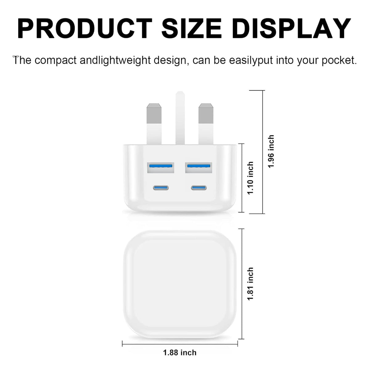 USB Plug UK,USB Charger Plugs Adaptor UK 5W 1A Phone Socket Plugs with USB Port Single Way Mains Charge Head 5V 1AMP Charging Compatible with Old iPhone 13 12 11 SE XS XR X 8 7 6 5 5C,iPad,Watch,3Pack