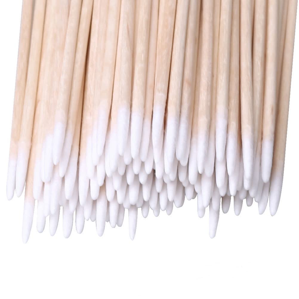 ZHIYE Cotton Buds, 1600 pcs Cotton Swab, for Eyebrow Tattoo Beauty Make-up Color Nail Seam Dedicated Dirty Picking, Wood Handle Small Pointed Tip Head