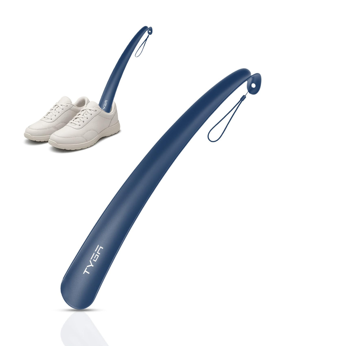 TYGA Shoe Horn Long Handled 43cm Long Shoe Horn-Plastic Shoehorn for Men, Women with Comfort Grip Long Shoe Horns-Flexible Extra Long Shoe Horn for Elderly