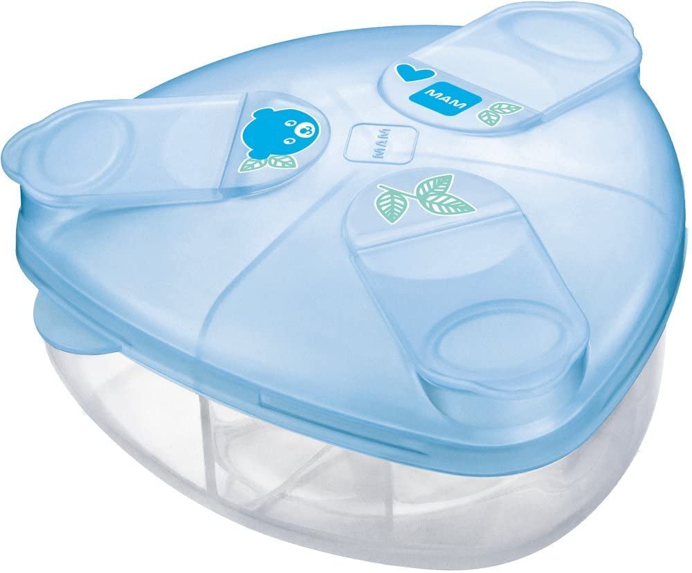 MAM Formula Dispenser | Stores 40g Per Serving and Holds 3 Servings | Spill-Free Snap Cover for Easy Opening | Baby Accessories | Pink (Various Designs)